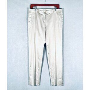 ETRO Pants Womens 44 Beige Cotton Blend Straight Leg Pleated